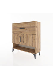 Arges Şifonyer 2 Raflı Tek Çekmeceli 2 Kapaklı 88x30x96 Çam-Çam