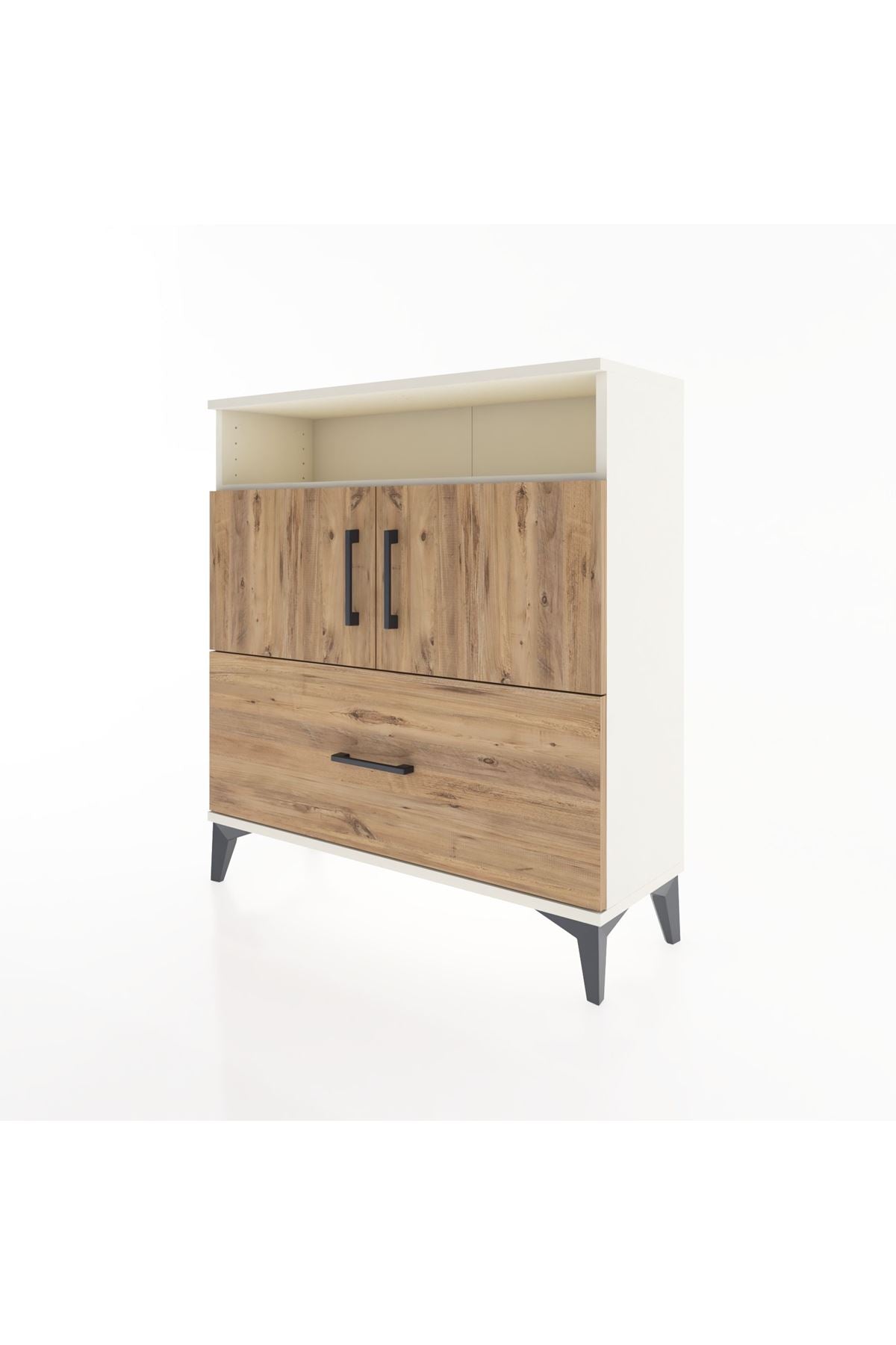Arges Şifonyer 3 Raflı Tek Çekmeceli 2 Kapaklı 88x30x96 Aytaşı-Çam