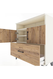 Arges Şifonyer 3 Raflı Tek Çekmeceli 2 Kapaklı 88x30x96 Aytaşı-Çam