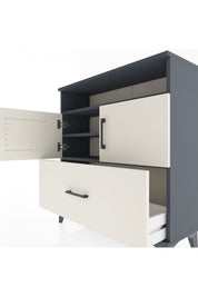 Arges Şifonyer 3 Raflı Tek Çekmeceli 2 Kapaklı 88x30x96 Antrasit-Aytaşı