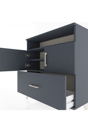 Arges Şifonyer 3 Raflı Tek Çekmeceli 2 Kapaklı 88x30x96 Antrasit-Antrasit