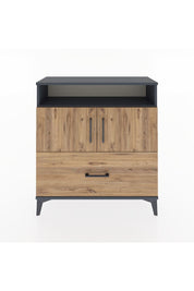 Arges Şifonyer 3 Raflı Tek Çekmeceli 2 Kapaklı 88x30x96 Antrasit-Çam