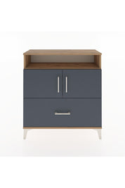 Arges Şifonyer 3 Raflı Tek Çekmeceli 2 Kapaklı 88x30x96 Çam-Antrasit