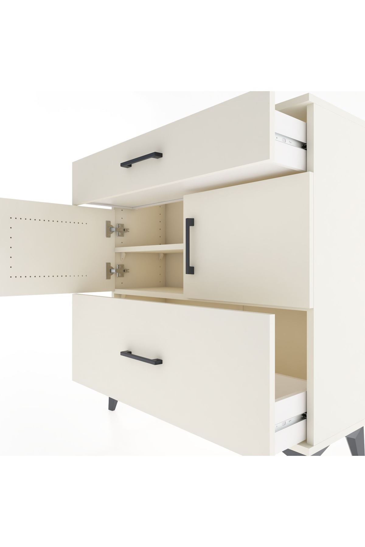 Arges Şifonyer 2 Raflı 2 Çekmeceli 2 Kapaklı 88x30x96 Aytaşı-Aytaşı