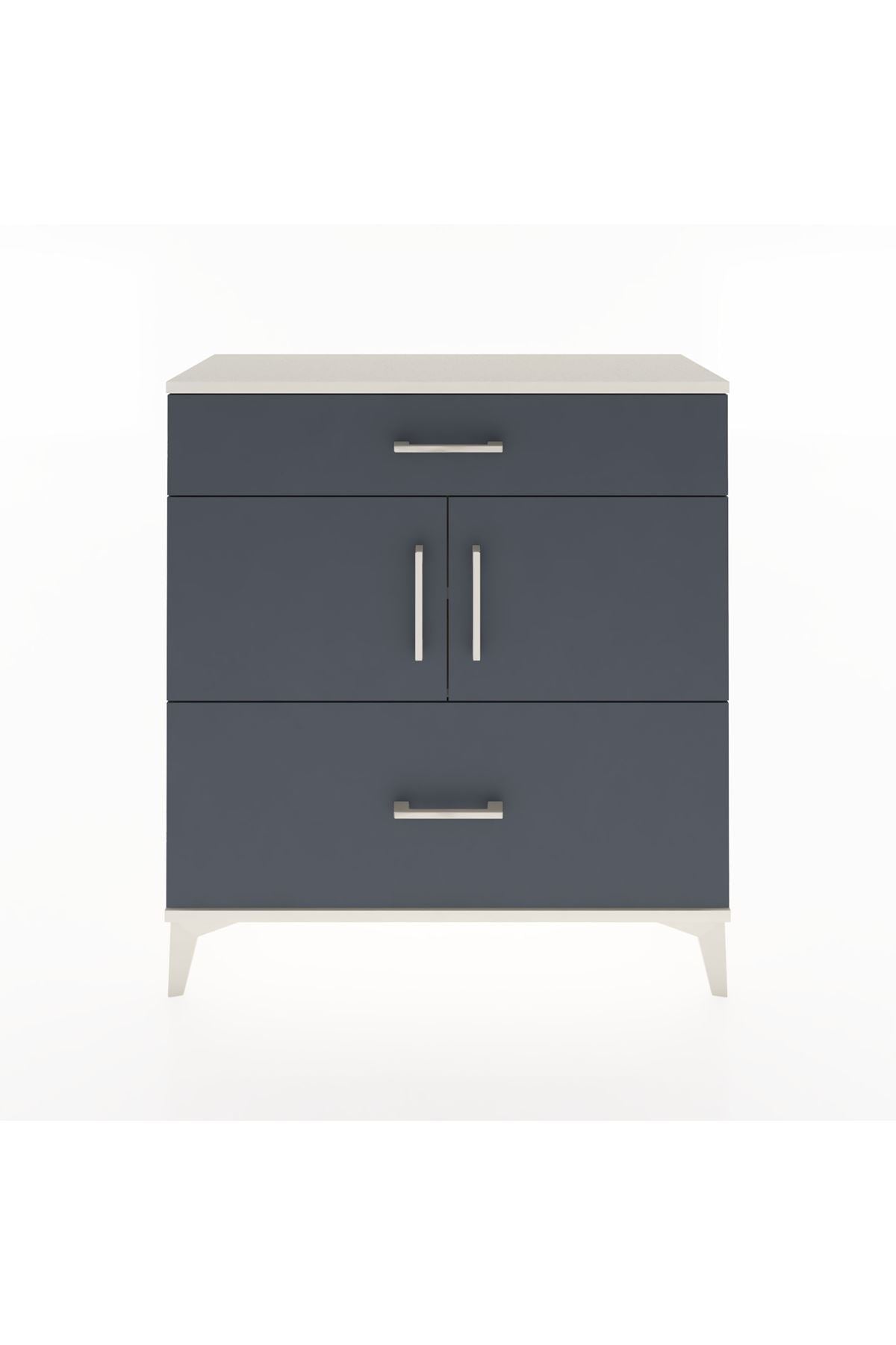 Arges Şifonyer 2 Raflı 2 Çekmeceli 2 Kapaklı 88x30x96 Aytaşı-Antrasit