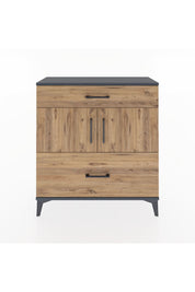 Arges Şifonyer 2 Raflı 2 Çekmeceli 2 Kapaklı 88x30x96 Antrasit-Çam