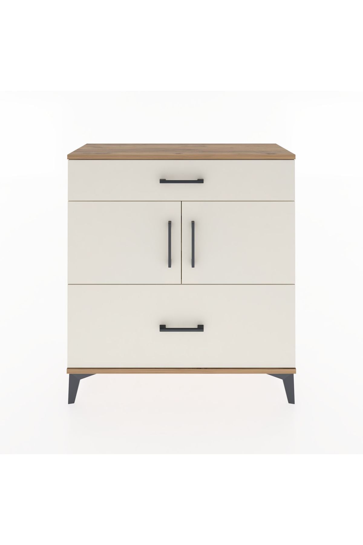 Arges Şifonyer 2 Raflı 2 Çekmeceli 2 Kapaklı 88x30x96 Çam-Aytaşı