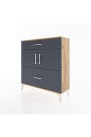 Arges Şifonyer 2 Raflı 2 Çekmeceli 2 Kapaklı 88x30x96 Çam-Antrasit