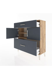 Arges Şifonyer 2 Raflı 2 Çekmeceli 2 Kapaklı 88x30x96 Çam-Antrasit