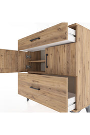 Arges Şifonyer 2 Raflı 2 Çekmeceli 2 Kapaklı 88x30x96 Çam-Çam
