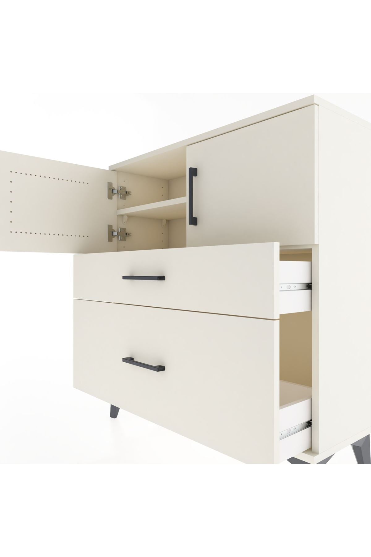 Arges Şifonyer 2 Raflı 2 Çekmeceli 2 Kapaklı 88x30x96 Aytaşı-Aytaşı