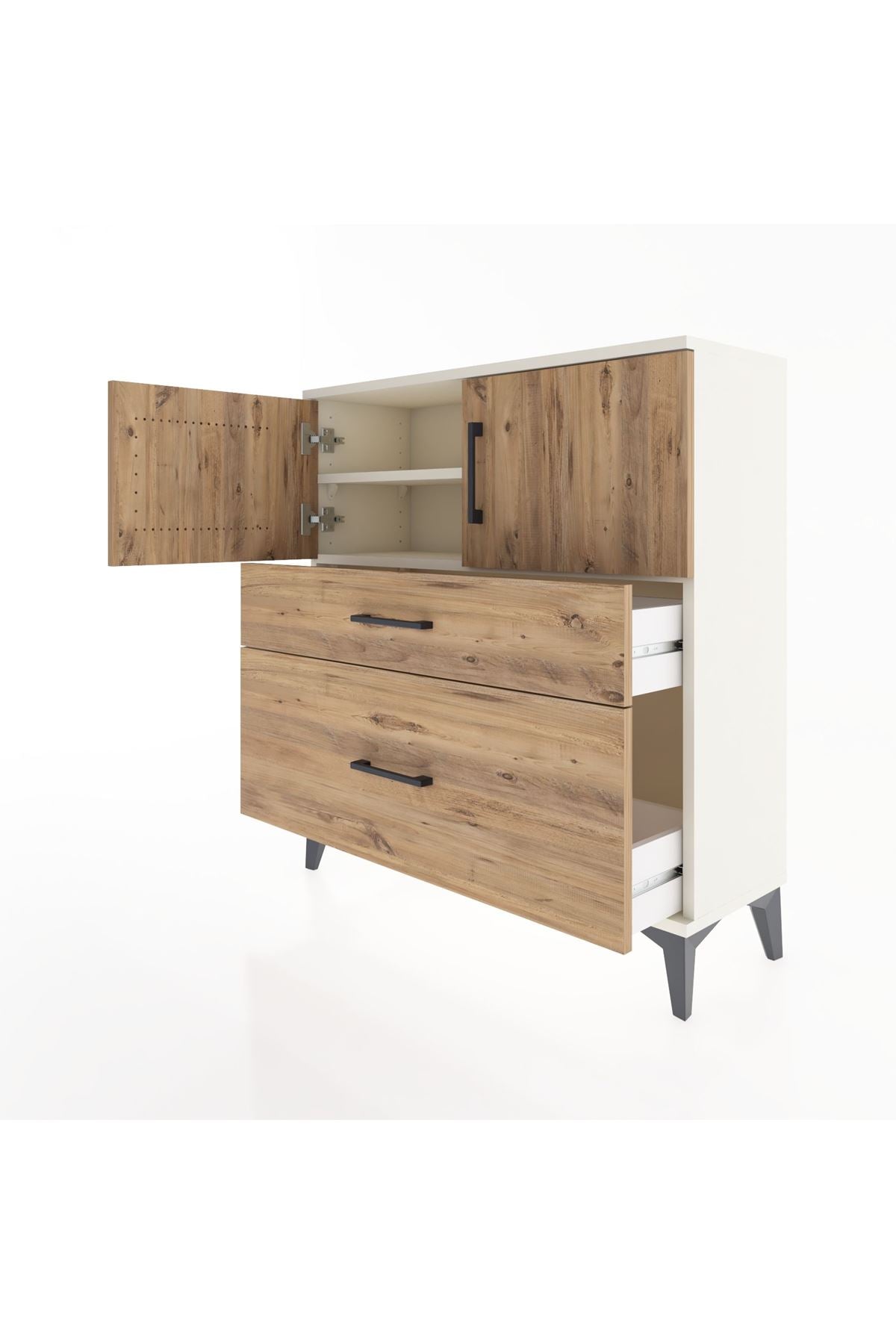 Arges Şifonyer 2 Raflı 2 Çekmeceli 2 Kapaklı 88x30x96 Aytaşı-Çam