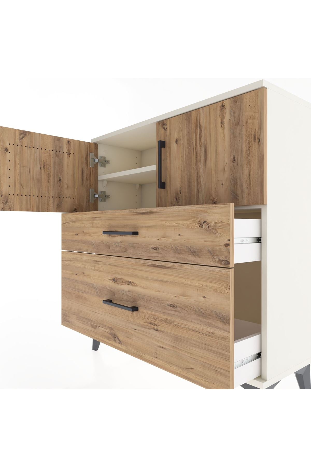 Arges Şifonyer 2 Raflı 2 Çekmeceli 2 Kapaklı 88x30x96 Aytaşı-Çam