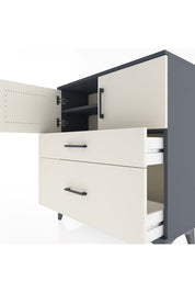 Arges Şifonyer 2 Raflı 2 Çekmeceli 2 Kapaklı 88x30x96 Antrasit-Aytaşı