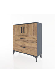 Arges Şifonyer 2 Raflı 2 Çekmeceli 2 Kapaklı 88x30x96 Antrasit-Çam