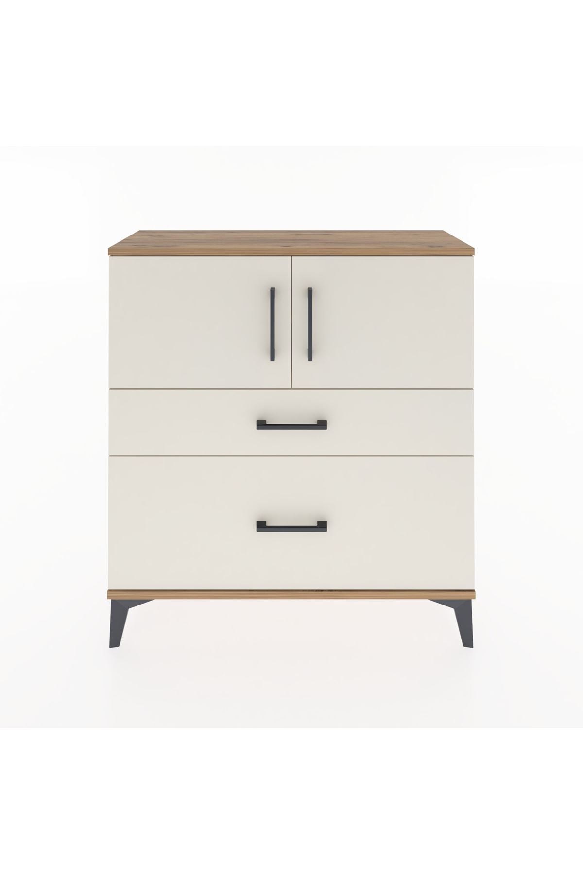 Arges Şifonyer 2 Raflı 2 Çekmeceli 2 Kapaklı 88x30x96 Çam-Aytaşı