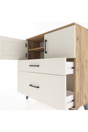 Arges Şifonyer 2 Raflı 2 Çekmeceli 2 Kapaklı 88x30x96 Çam-Aytaşı