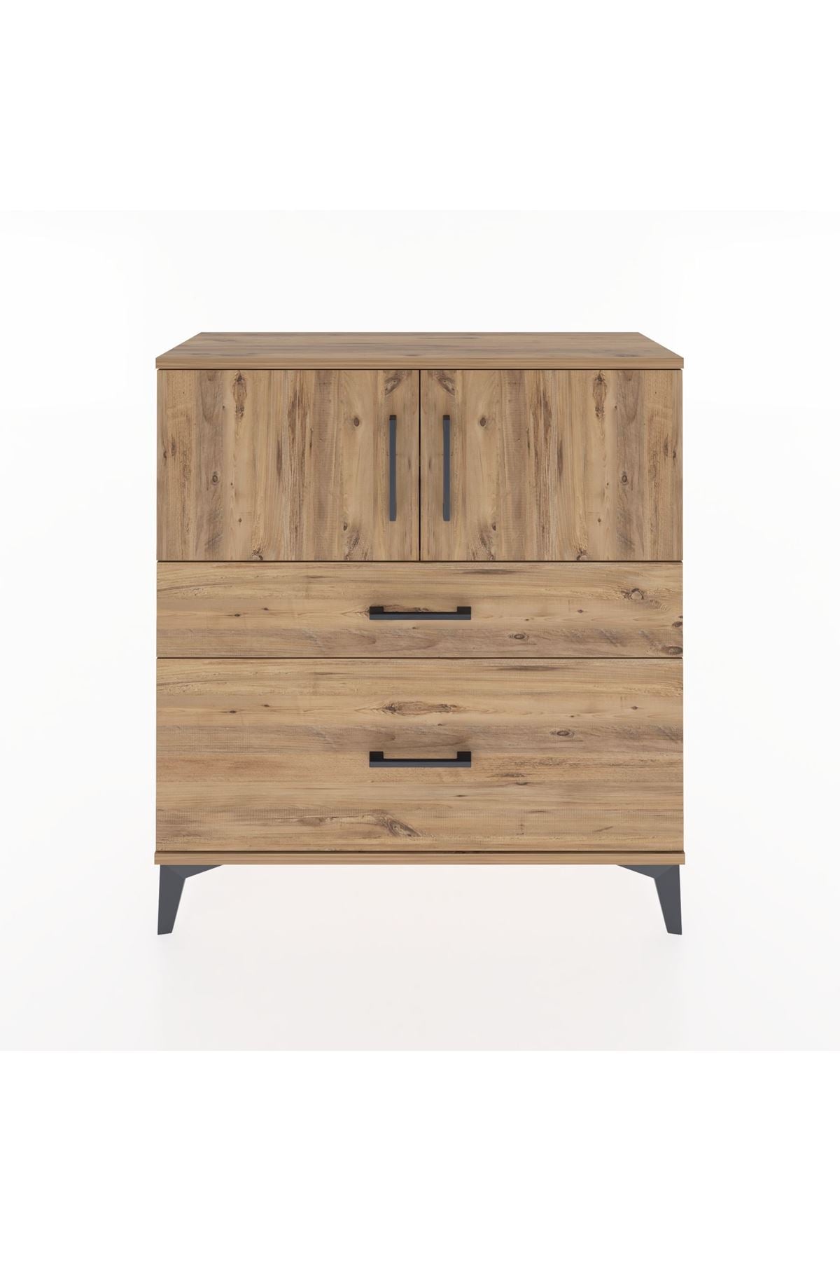 Arges Şifonyer 2 Raflı 2 Çekmeceli 2 Kapaklı 88x30x96 Çam-Çam