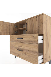 Arges Şifonyer 2 Raflı 2 Çekmeceli 2 Kapaklı 88x30x96 Çam-Çam