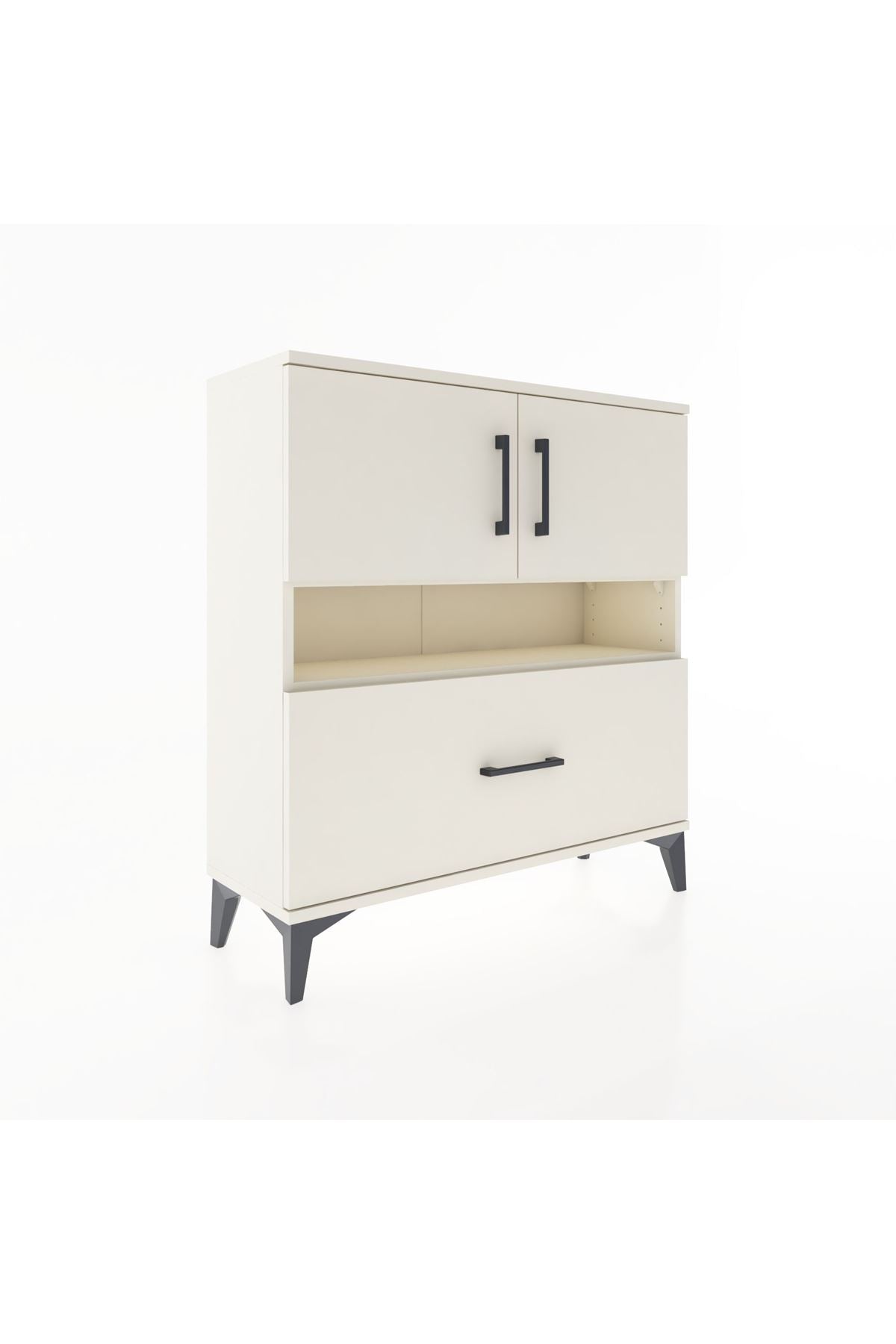 Arges Şifonyer 3 Raflı Tek Çekmeceli 2 Kapaklı 88x30x96 Aytaşı-Aytaşı