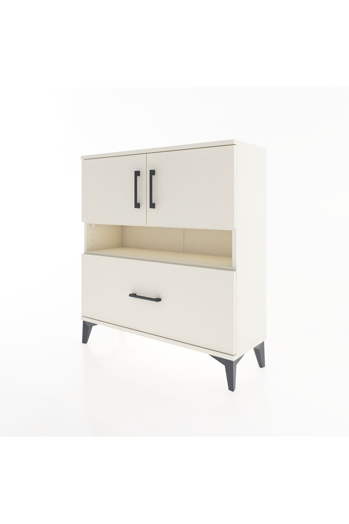 Arges Şifonyer 3 Raflı Tek Çekmeceli 2 Kapaklı 88x30x96 Aytaşı-Aytaşı