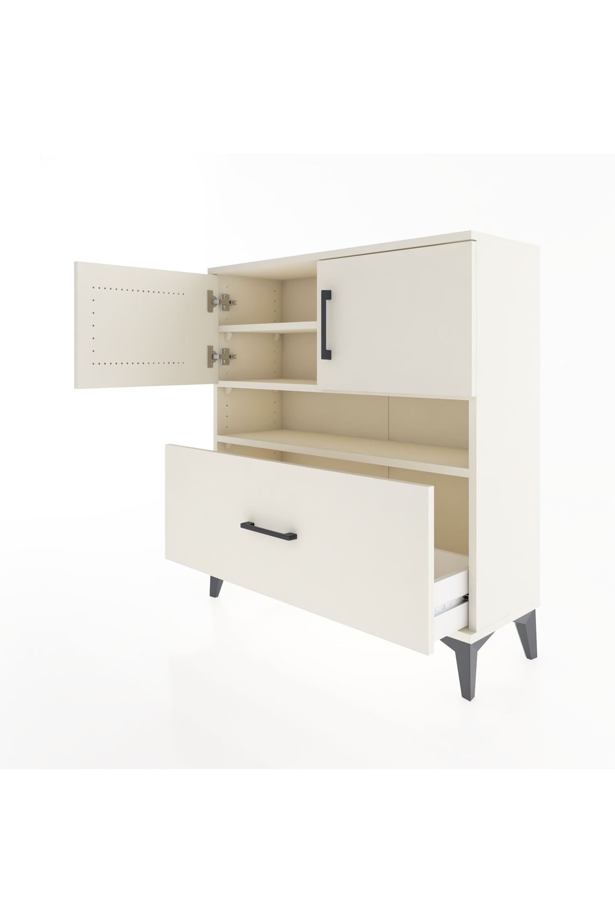 Arges Şifonyer 3 Raflı Tek Çekmeceli 2 Kapaklı 88x30x96 Aytaşı-Aytaşı