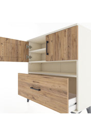 Arges Şifonyer 3 Raflı Tek Çekmeceli 2 Kapaklı 88x30x96 Aytaşı-Çam