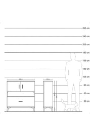 Arges Şifonyer 3 Raflı Tek Çekmeceli 2 Kapaklı 88x30x96 Aytaşı-Çam