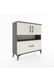 Arges Şifonyer 3 Raflı Tek Çekmeceli 2 Kapaklı 88x30x96 Antrasit-Aytaşı