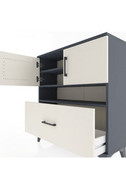 Arges Şifonyer 3 Raflı Tek Çekmeceli 2 Kapaklı 88x30x96 Antrasit-Aytaşı
