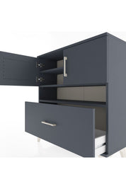 Arges Şifonyer 3 Raflı Tek Çekmeceli 2 Kapaklı 88x30x96 Antrasit-Antrasit