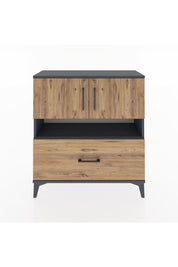 Arges Şifonyer 3 Raflı Tek Çekmeceli 2 Kapaklı 88x30x96 Antrasit-Çam