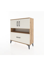 Arges Şifonyer 3 Raflı Tek Çekmeceli 2 Kapaklı 88x30x96 Çam-Aytaşı
