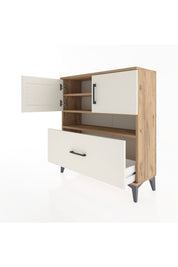 Arges Şifonyer 3 Raflı Tek Çekmeceli 2 Kapaklı 88x30x96 Çam-Aytaşı