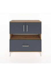 Arges Şifonyer 3 Raflı Tek Çekmeceli 2 Kapaklı 88x30x96 Çam-Antrasit