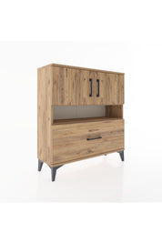 Arges Şifonyer 3 Raflı Tek Çekmeceli 2 Kapaklı 88x30x96 Çam-Çam