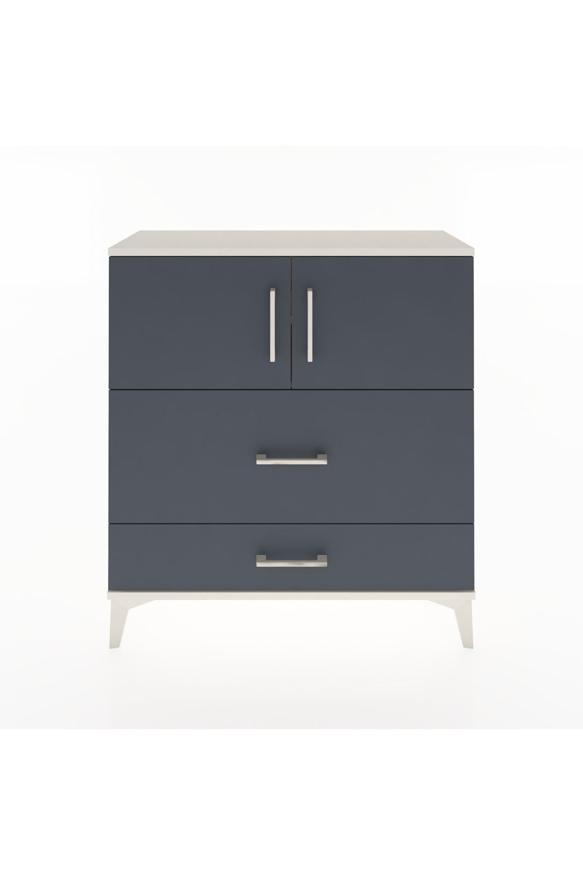 Arges Şifonyer 2 Raflı 2 Çekmeceli 2 Kapaklı 88x30x96 Aytaşı-Antrasit