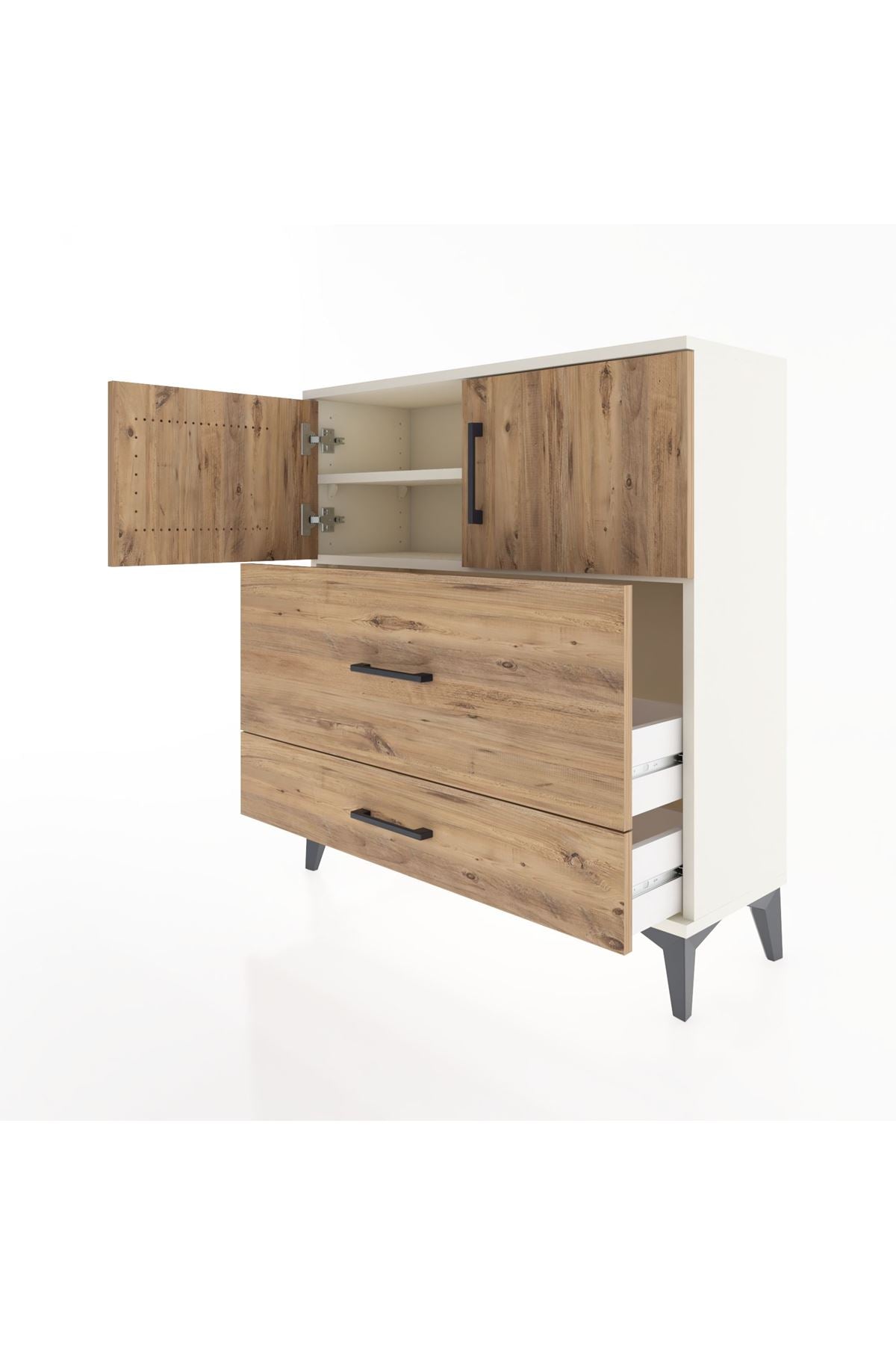 Arges Şifonyer 2 Raflı 2 Çekmeceli 2 Kapaklı 88x30x96 Aytaşı-Çam