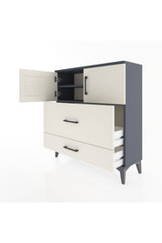 Arges Şifonyer 2 Raflı 2 Çekmeceli 2 Kapaklı 88x30x96 Antrasit-Aytaşı