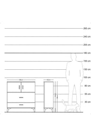 Arges Şifonyer 2 Raflı 2 Çekmeceli 2 Kapaklı 88x30x96 Antrasit-Aytaşı