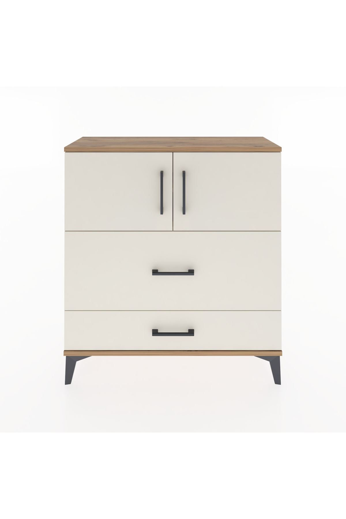 Arges Şifonyer 2 Raflı 2 Çekmeceli 2 Kapaklı 88x30x96 Çam-Aytaşı