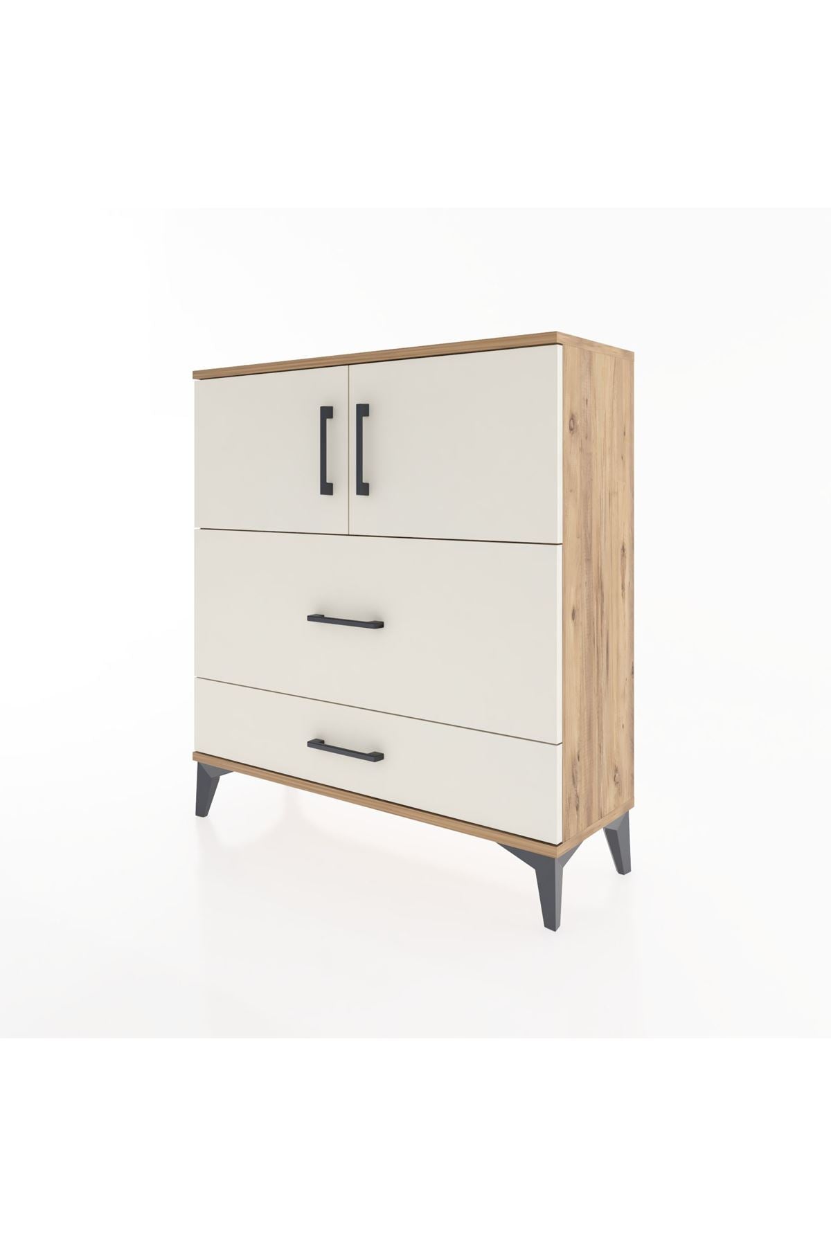 Arges Şifonyer 2 Raflı 2 Çekmeceli 2 Kapaklı 88x30x96 - S04M055V7A