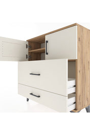 Arges Şifonyer 2 Raflı 2 Çekmeceli 2 Kapaklı 88x30x96 Çam-Aytaşı