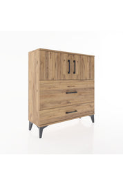 Arges Şifonyer 2 Raflı 2 Çekmeceli 2 Kapaklı 88x30x96 Çam-Çam