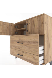 Arges Şifonyer 2 Raflı 2 Çekmeceli 2 Kapaklı 88x30x96 Çam-Çam