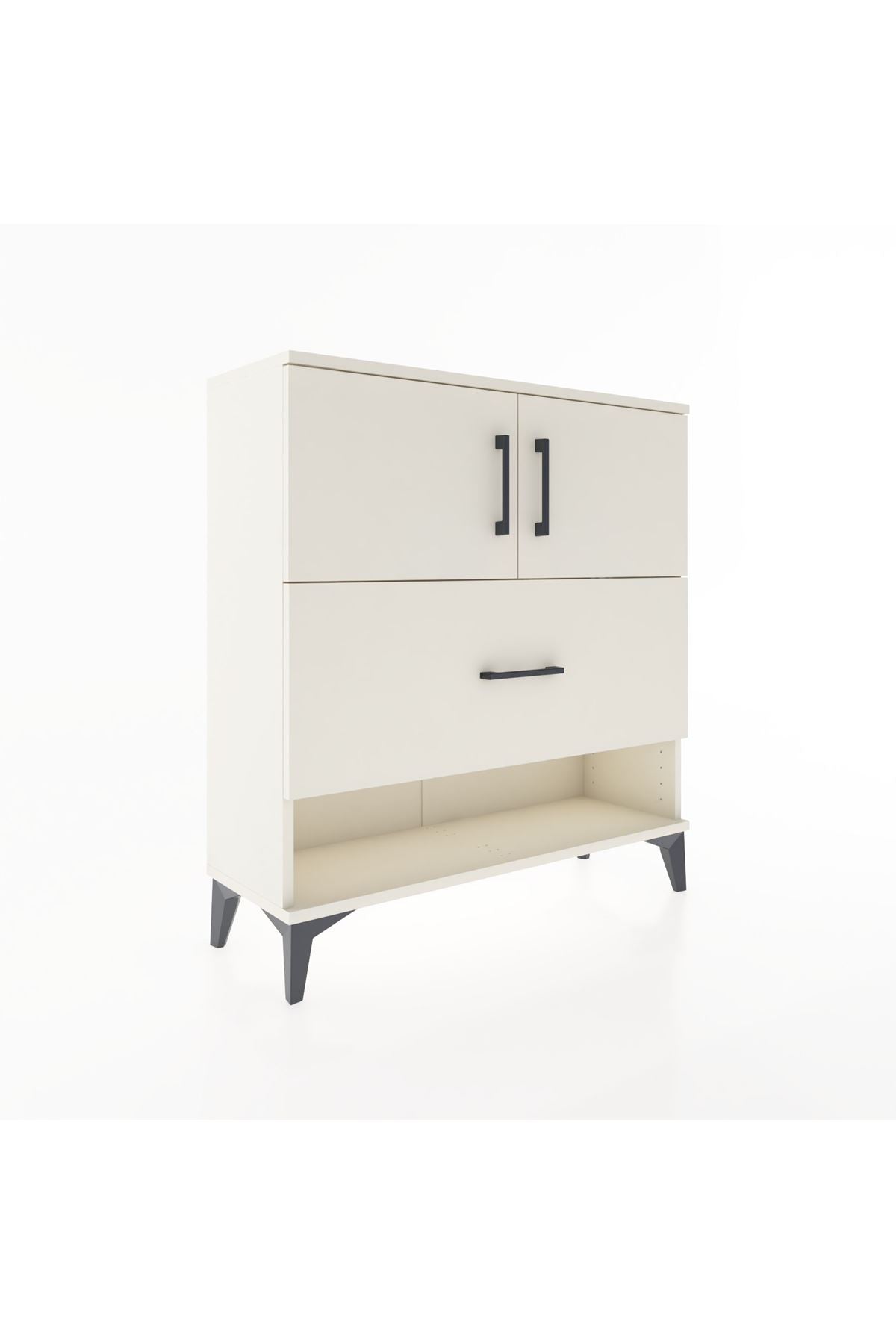 Arges Şifonyer 2 Raflı Tek Çekmeceli 2 Kapaklı 88x30x96 Aytaşı-Aytaşı