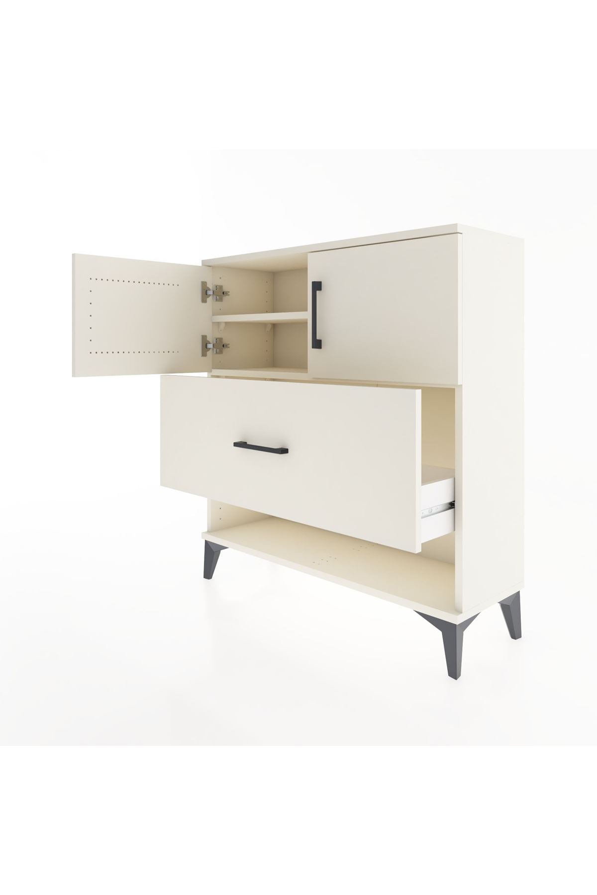 Arges Şifonyer 2 Raflı Tek Çekmeceli 2 Kapaklı 88x30x96 Aytaşı-Aytaşı