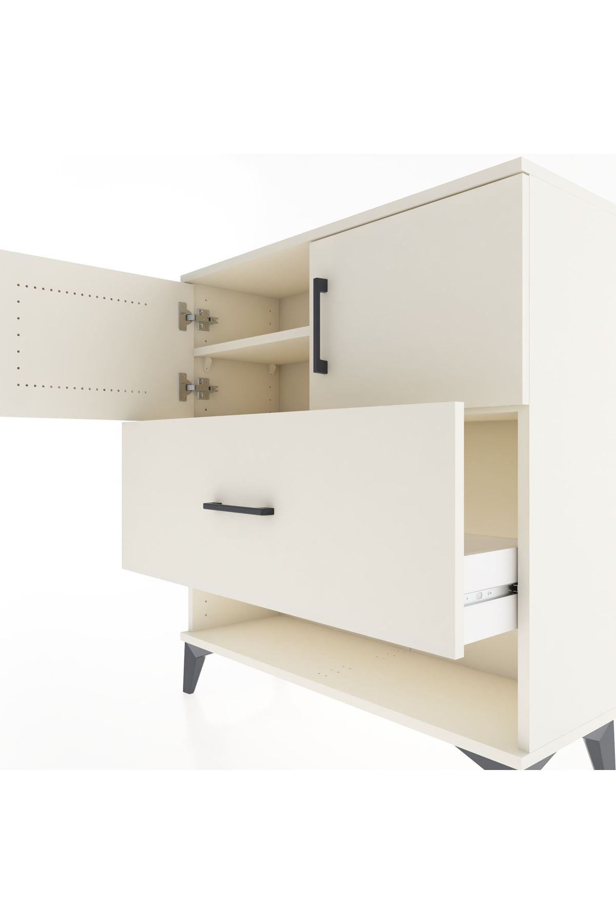 Arges Şifonyer 2 Raflı Tek Çekmeceli 2 Kapaklı 88x30x96 Aytaşı-Aytaşı