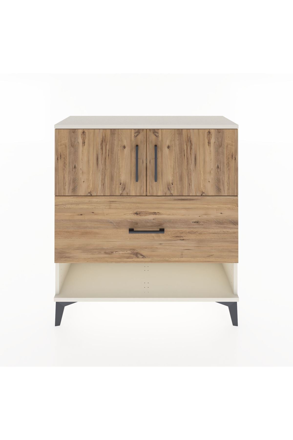 Arges Şifonyer 2 Raflı Tek Çekmeceli 2 Kapaklı 88x30x96 Aytaşı-Çam