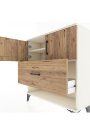 Arges Şifonyer 2 Raflı Tek Çekmeceli 2 Kapaklı 88x30x96 Aytaşı-Çam